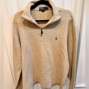 Ralph Lauren Men's Tan Zip-Up Sweater